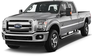 Ford Super Duty Silver Pickup Truck PNG image