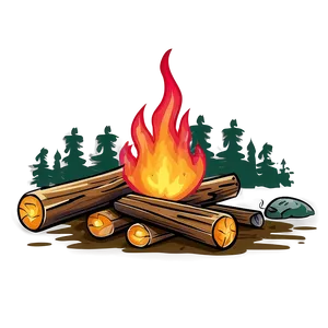 Forest Campfire Clipart PNG 06262024