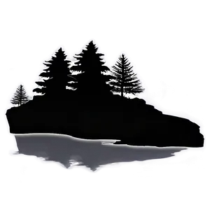 Forest Cliff Silhouette PNG 06262024