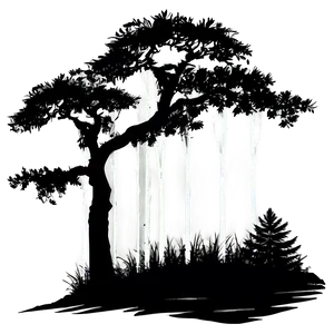 Forest Cliff Silhouette PNG 48