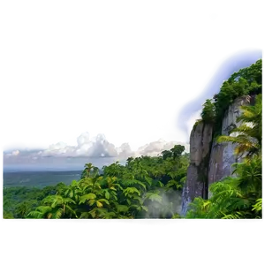 Forest Cliff View Png 05032024 PNG image