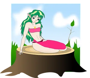 Forest_ Elf_ Resting_on_ Stump.jpg