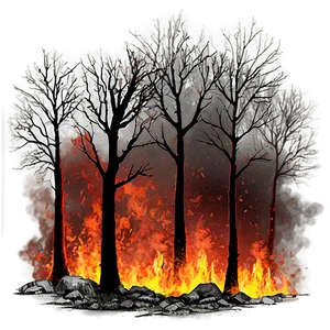 Forest Fire Night Png 05032024 PNG image