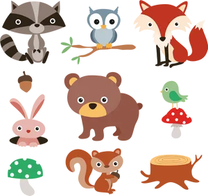 Forest_ Friends_ Cartoon_ Collection.png PNG image