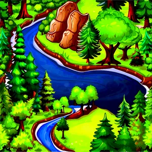 Forest Map Clipart PNG Led