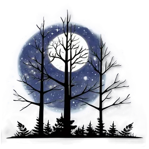 Forest Moonlight Clipart PNG Cds48 PNG