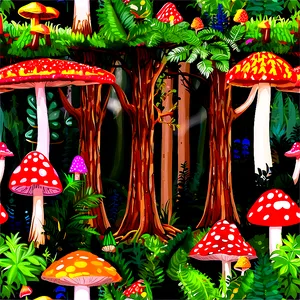 Forest Mushroom Wonderland PNG Sjj