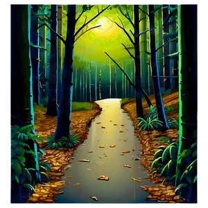 Forest Path Silhouette PNG 06262024