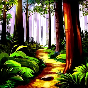 Forest Pathway Sunbeams PNG 06262024 PNG