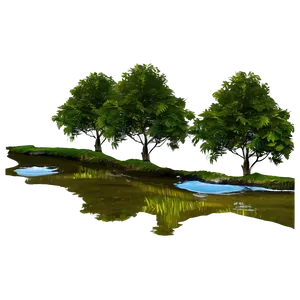 Forest River And Trees PNG 06262024