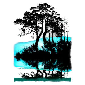 Forest River Silhouette PNG 06262024