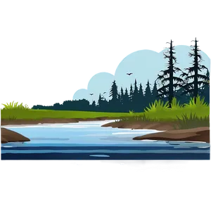 Forest Riverbank Clipart PNG Vsd97 PNG