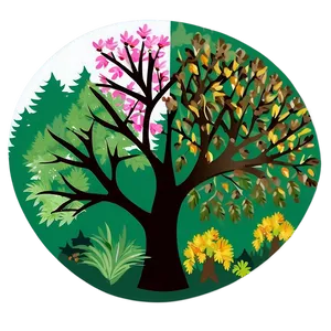 Forest Seasons Clipart PNG 06262024
