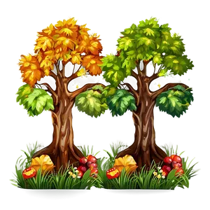 Forest Seasons Clipart PNG 06262024