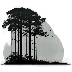 Forest Silhouette Line PNG Asr98 PNG