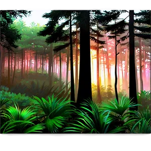 Forest Sunrise Glow Png Hja PNG image