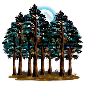 Forest Trees At Night Png 06262024 PNG image