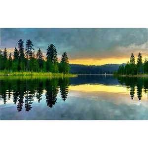 Forest Trees Reflection Lake PNG 41 PNG