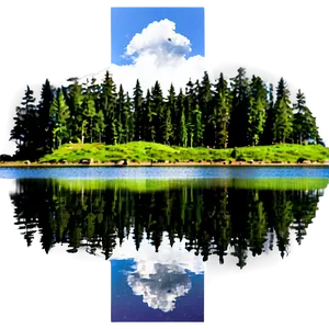 Forest Trees Reflection Lake PNG Jwc80