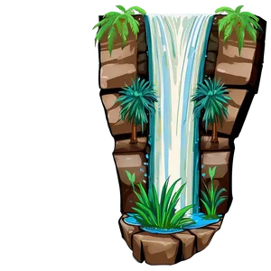 Forest Waterfall Oasis Clipart PNG Cgq71 PNG