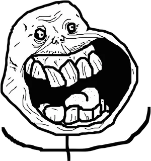 Forever Alone Meme Face Blackand White PNG image