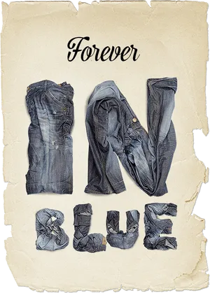 Forever Blue Jeans Typography PNG