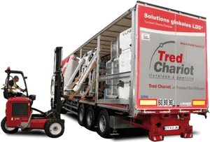 Forklift Loading Transport Truck PNG