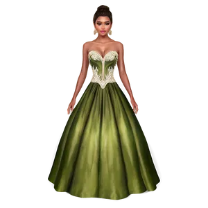 Formal Ball Gown Dress PNG Mea96