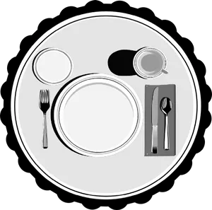 Formal Dinner Place Setting Illustration PNG image