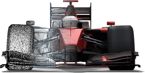 Formula1 Car Aerodynamics Wireframe Visualization PNG image