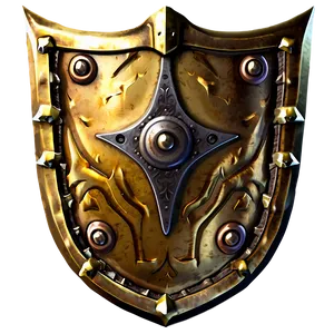 Fortified Gold Shield PNG 74