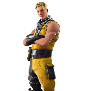 Fortnite Character Pose Yellow Outfit PNG image