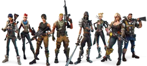 Fortnite Characters Lineup PNG image