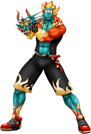 Fortnite Flame Roaring Character PNG image