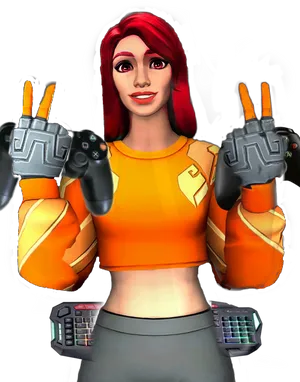 Fortnite Gamer Girl Character Pose PNG image