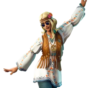 Fortnite Hippie Character Skin PNG image