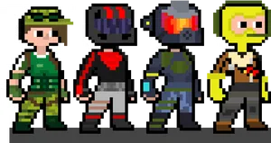 Fortnite Pixel Art Characters PNG image