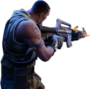 Fortnite Soldier With Assault Rifle PNG image