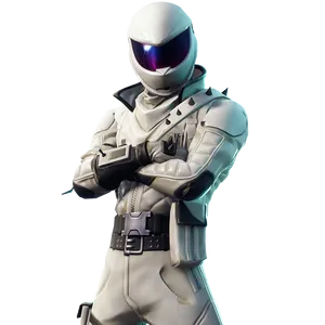 Fortnite Whiteout Skin Pose PNG image