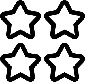 Four Black Stars Graphic PNG