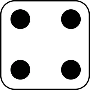 Four Dot Pattern Dice Face PNG image