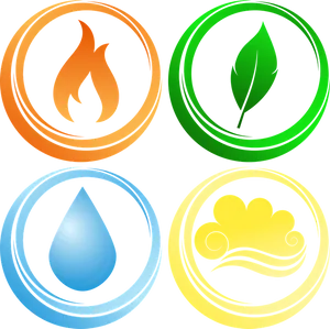 Four Elements Vector Illustration PNG image