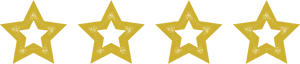 Four Grunge Yellow Stars Black Background PNG image