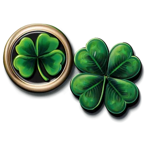 Four Leaf Clover Badge PNG Tiy