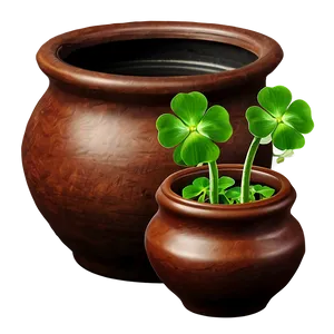 Four Leaf Clover In Pot PNG 05252024 PNG