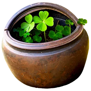 Four Leaf Clover In Pot PNG Opc PNG