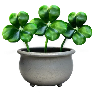 Four Leaf Clover In Pot PNG Wft24 PNG