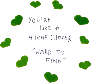 Four Leaf Clover Quote PNG image