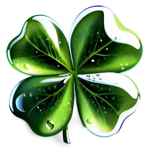 Four Leaf Clover With Dew PNG Wrw