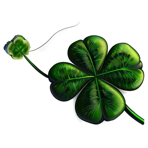 Four Leaf Clover With Stem PNG Oda PNG